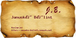 Januskó Bálint névjegykártya