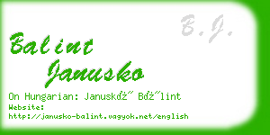 balint janusko business card